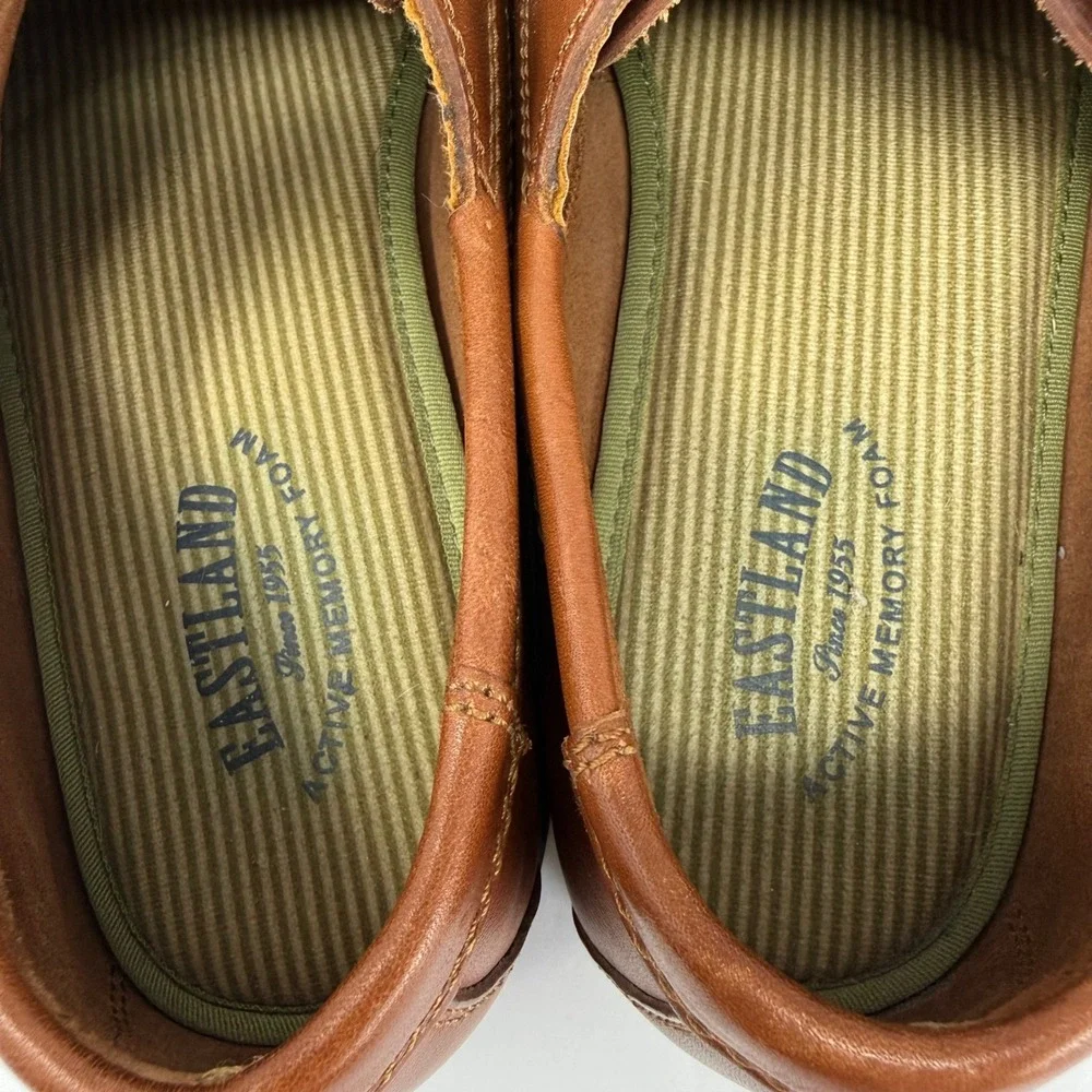 Eastland Falmouth Camp Moc Shoes 10 Brown Leather Oxford Memory Foam Boat Shoes